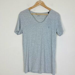 All Saints NWT Tonic Rune scoop neck t-shirt in gray and white stripe.  XS